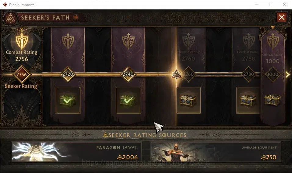 Diablo Immortal Accounts High-End EU-Sescheron | 60 (753) Crusader-Sliner | CR 42k | Reso 570 | Inferno IV | Lv30 (7 4