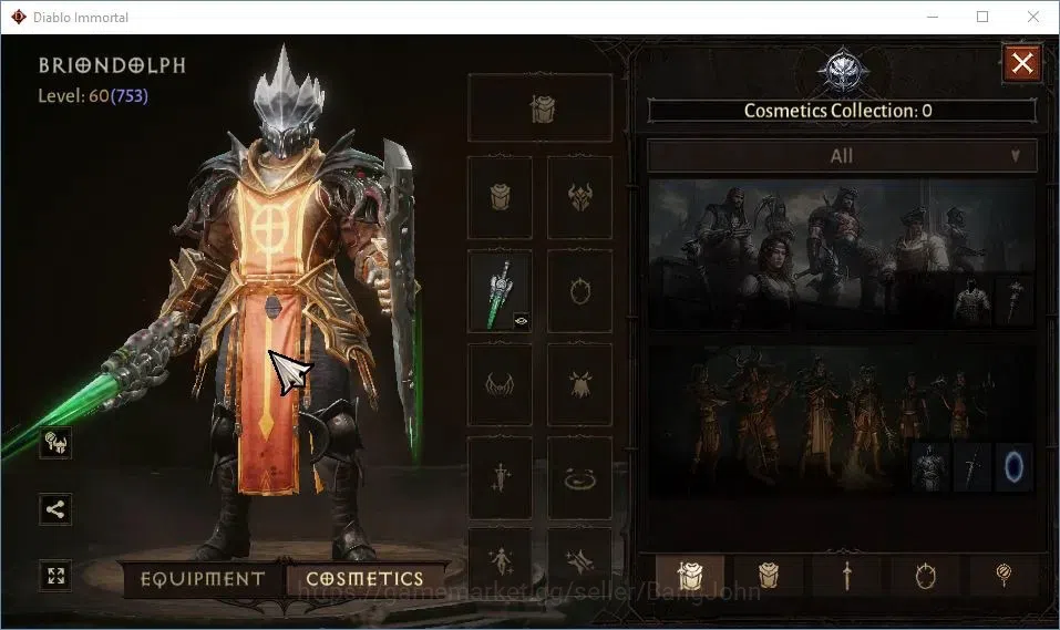 Diablo Immortal Accounts High-End EU-Sescheron | 60 (753) Crusader-Sliner | CR 42k | Reso 570 | Inferno IV | Lv30 (7 9