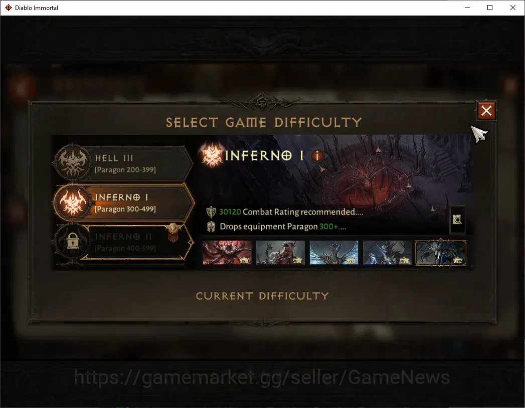 Diablo Immortal Accounts High-End SA - Malah|CS ON|Lv 60 (798)|Barbarian|CR 33k|Reso 420|Paragon Maledictor|Inferno I|2 12