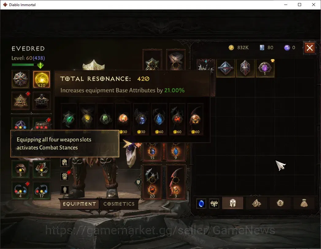 Diablo Immortal Accounts High-End SA - Malah|CS ON|Lv 60 (798)|Barbarian|CR 33k|Reso 420|Paragon Maledictor|Inferno I|2 4