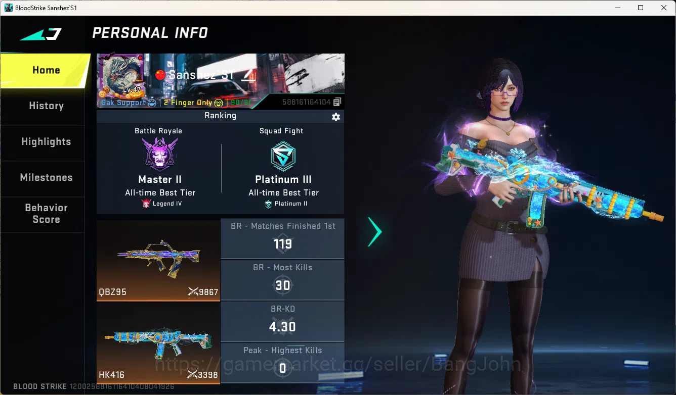 Blood Strike Accounts Others ASIA |Ultra Melee:Katar-Claw Of Oblivion |1 OPM Gun |1 OPM Striker |6 Ultra Guns|10 Ultra 1