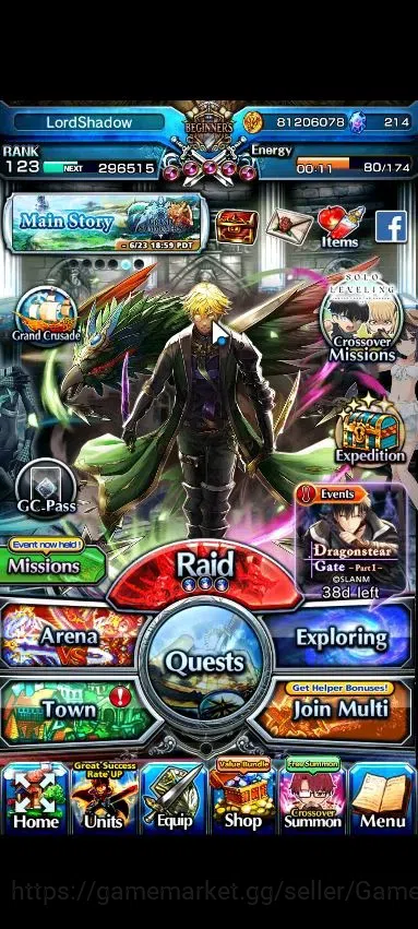 Grand Summoners Accounts Global|Rank 123|49 Ascend 25 TW|(Roy,3x SMiyu,Shin image 1