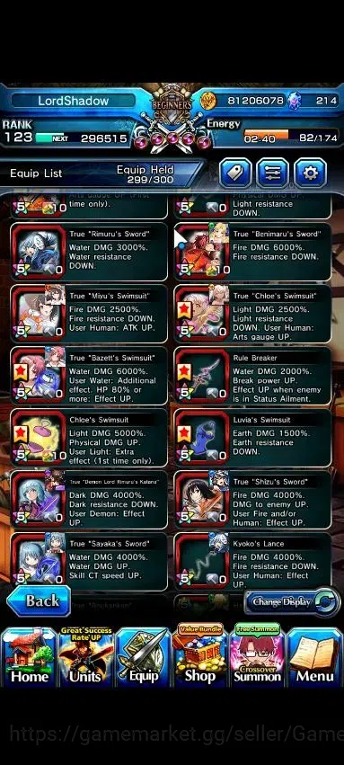 Grand Summoners Accounts Global|Rank 123|49 Ascend 25 TW|(Roy,3x SMiyu,Shin image 15