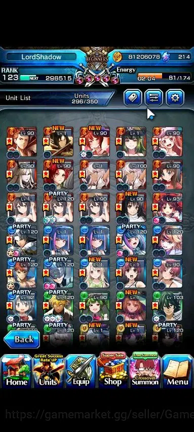 Grand Summoners Accounts Global|Rank 123|49 Ascend 25 TW|(Roy,3x SMiyu,Shin image 4