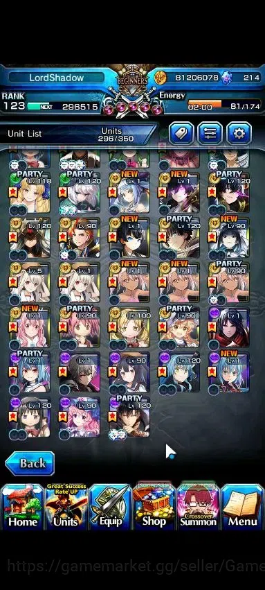 Grand Summoners Accounts Global|Rank 123|49 Ascend 25 TW|(Roy,3x SMiyu,Shin image 5