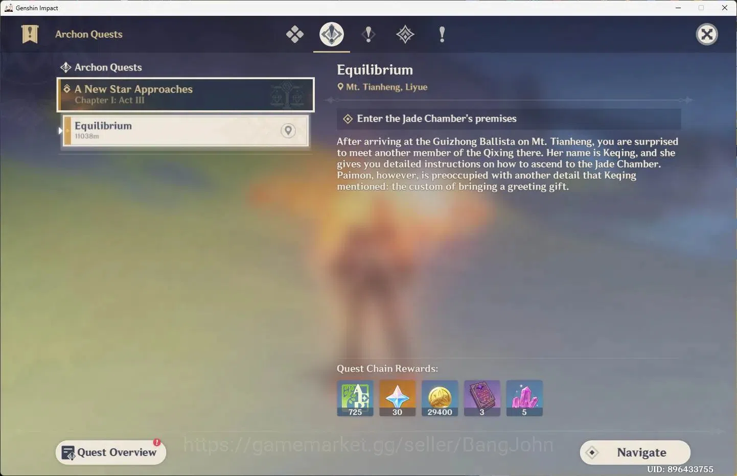 Genshin Impact Accounts ASIA | AR 31 | Starter | 1 Limit+3 Charstd | Mavui image 14