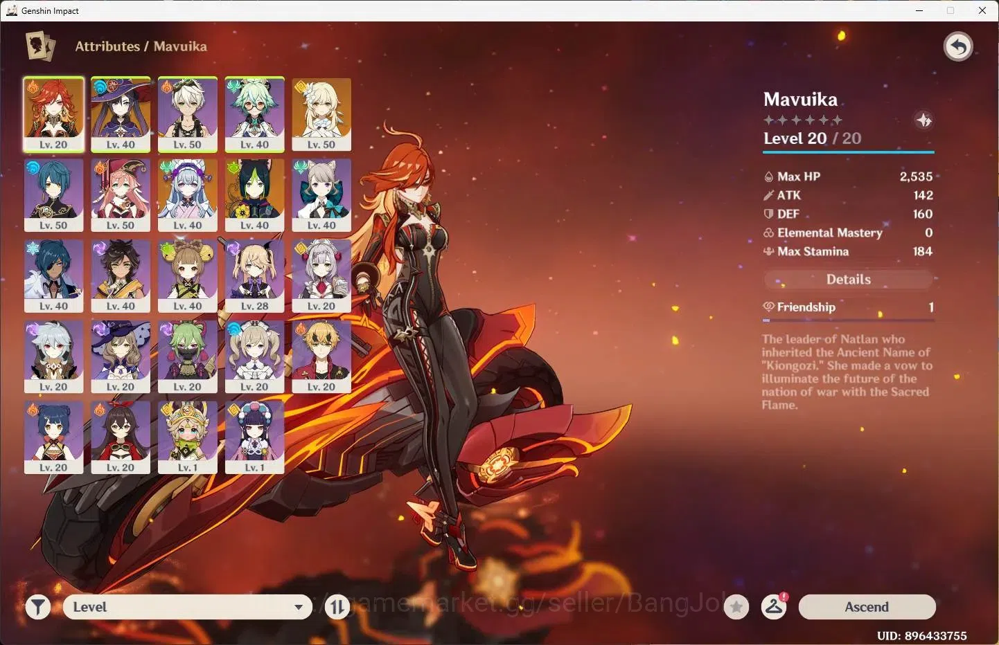 Genshin Impact Accounts ASIA | AR 31 | Starter | 1 Limit+3 Charstd | Mavui image 2