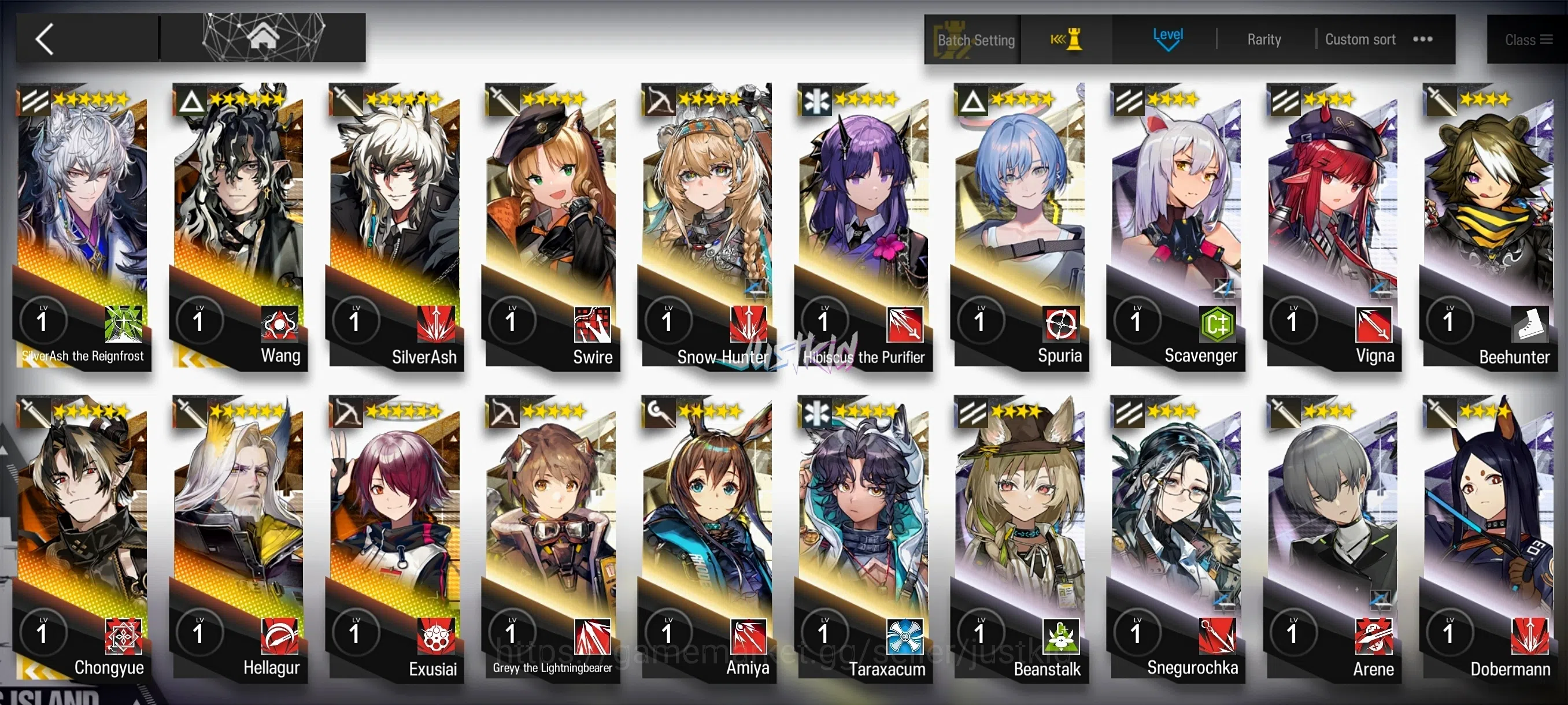 Arknights Accounts Starter ARKNIGHTS GLOBAL STARTER 6*6 , 3 LIMITED WANG,CHONGYUE,SILVERASH ALTER 1