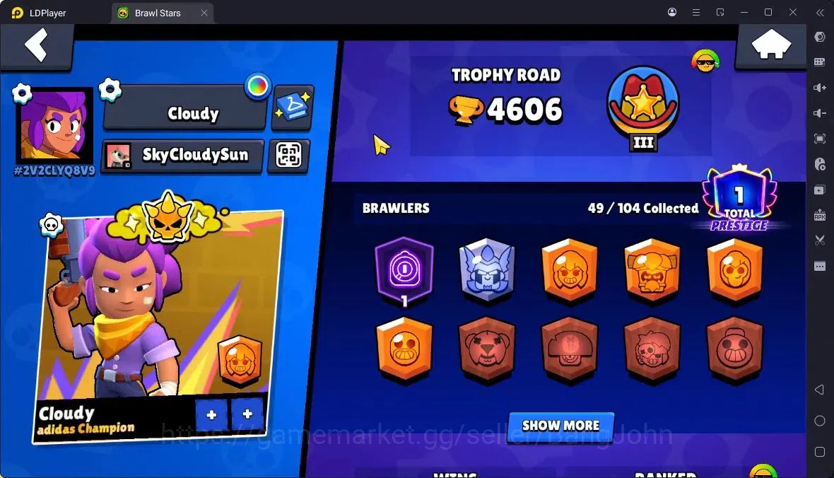 Brawl Stars Accounts Thropy 4606|49 Brawler|8 Max,5 Max HC|3 Legend,9 Mythic,22 Epic Skin|17257 Bling|337 2