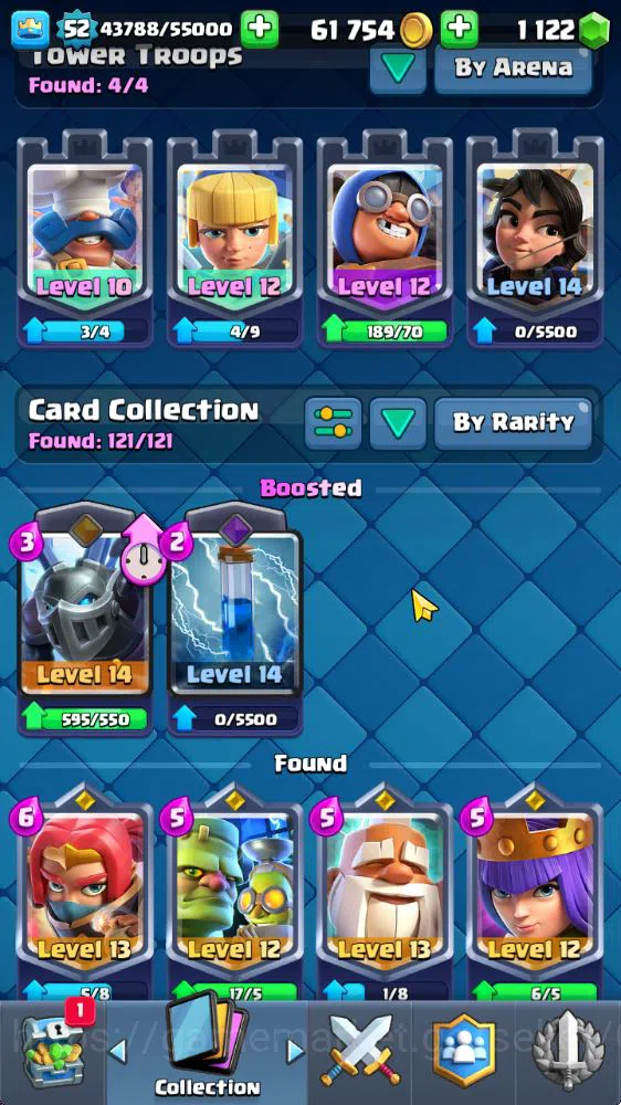 Clash Royale Accounts High-End Lvl 52|Trophy 9751|KTL 14|Limited Skin|Card 121|14 EVO,8 Champ,21 Legend,33 Epic,30 Rare,29 14