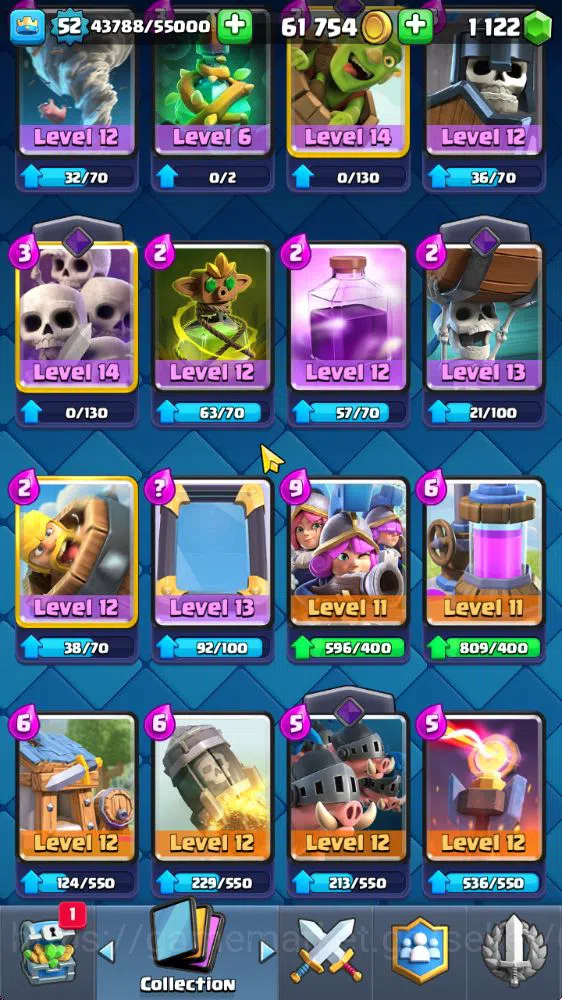 Clash Royale Accounts High-End Lvl 52|Trophy 9751|KTL 14|Limited Skin|Card 121|14 EVO,8 Champ,21 Legend,33 Epic,30 Rare,29 18