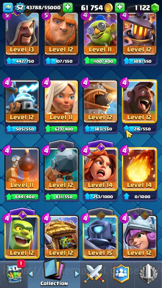 Clash Royale Accounts High-End Lvl 52|Trophy 9751|KTL 14|Limited Skin|Card 121|14 EVO,8 Champ,21 Legend,33 Epic,30 Rare,29 19