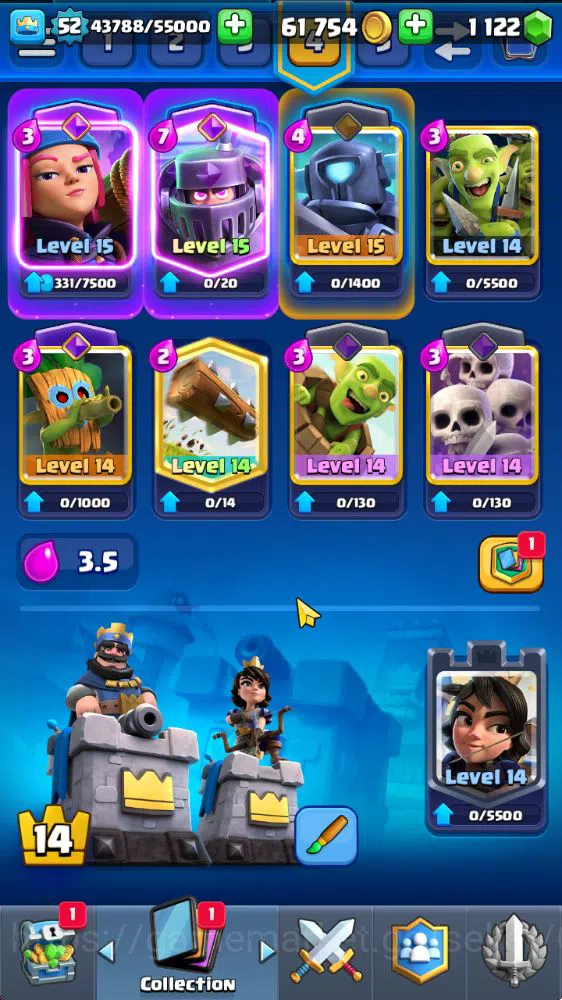 Clash Royale Accounts High-End Lvl 52|Trophy 9751|KTL 14|Limited Skin|Card 121|14 EVO,8 Champ,21 Legend,33 Epic,30 Rare,29 4
