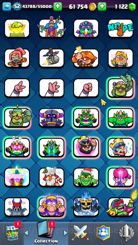 Clash Royale Accounts High-End Lvl 52|Trophy 9751|KTL 14|Limited Skin|Card 121|14 EVO,8 Champ,21 Legend,33 Epic,30 Rare,29 8