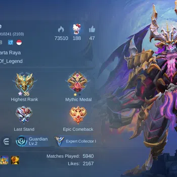 Mobile Legends: Bang Bang Accounts Rare Skin Hero 111 Skin 154 | Thamus Nexux Sea 11.11 , Aldous Mistbenders, Sanrio Florin