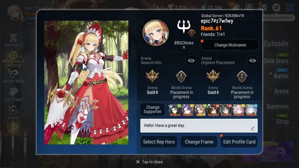 Epic Seven Accounts GLOBAL UnVerif|12ML(Rhiana&Luc,LC Belona,RueleLigh image 2