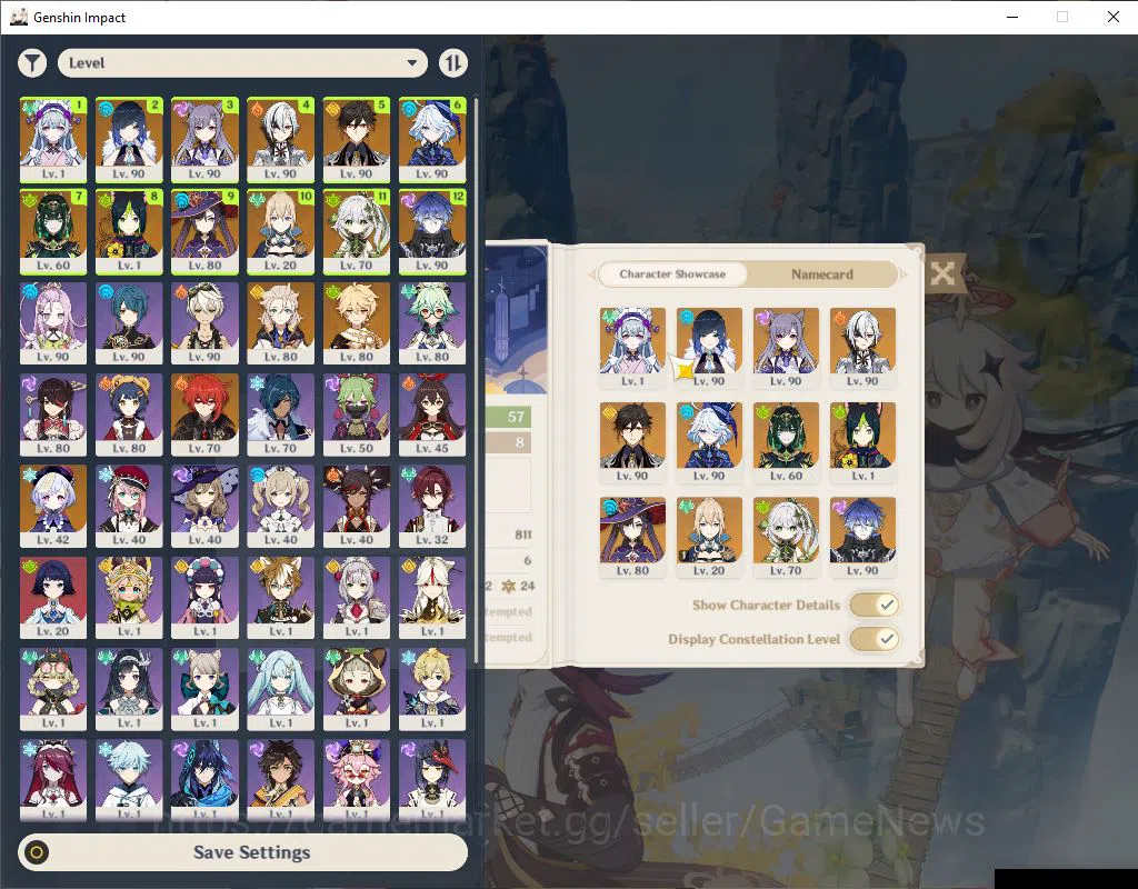 ASIA|AR 57|8 Limited +5(*5Character)|Flins+Sign,Furina,Yelan,Arlecch,Nefer,Albedo,Zhongli|MC Male|TakeMail|Check SS(GI5730) Genshin Impact Mid Game ASIA|AR 57|8 Limited +5(*5Character)|Flins+Sign,Fu image 1