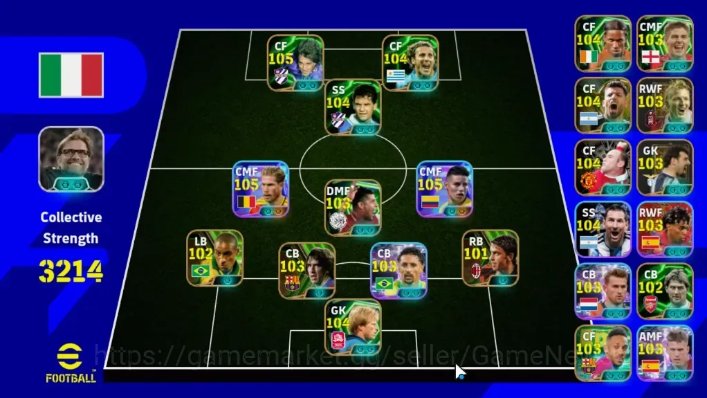 eFootball Accounts Legends & Iconic Players Android|Power 3214|25Epic Diego Forlan,Roberto Baggio,Gabriel 1