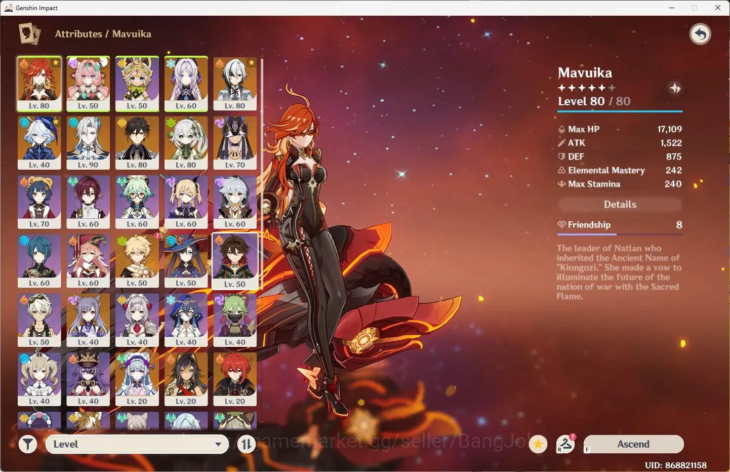 Genshin Impact Accounts ASIA | AR 55|9 Limit+1 Sign|Mavuika,Furina,Nahida, image 2