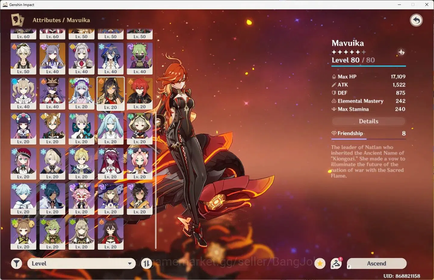Genshin Impact Accounts ASIA | AR 55|9 Limit+1 Sign|Mavuika,Furina,Nahida, image 3