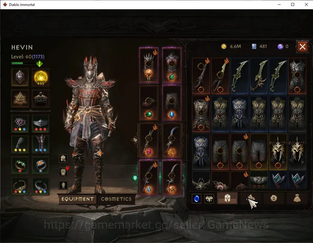 Diablo Immortal Accounts SA - Oza|CS ON|Lv60(1173)|Tempest|CR 48k|Reso 495| image 6