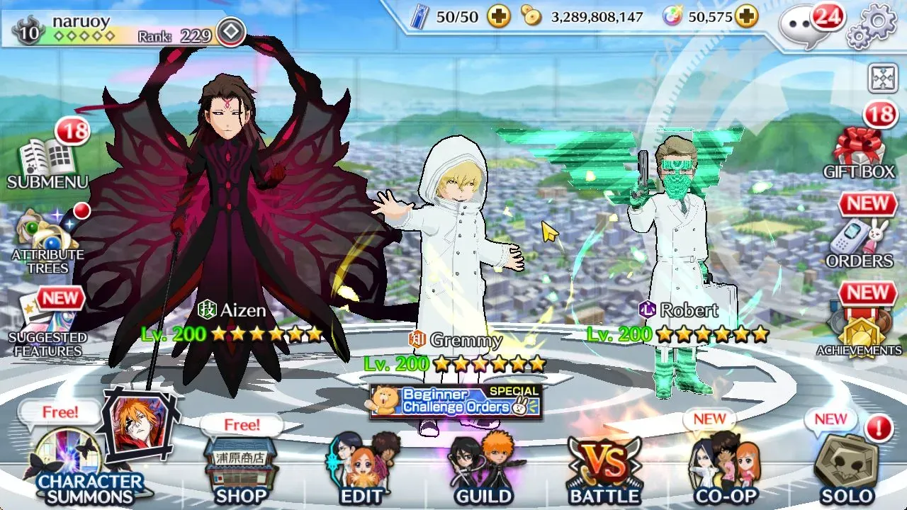 Bleach: Brave Souls Accounts High-End Global|855K BP+50K Orb|EndGame|8K BSAcc Ticket|Robert,Gremmy 1