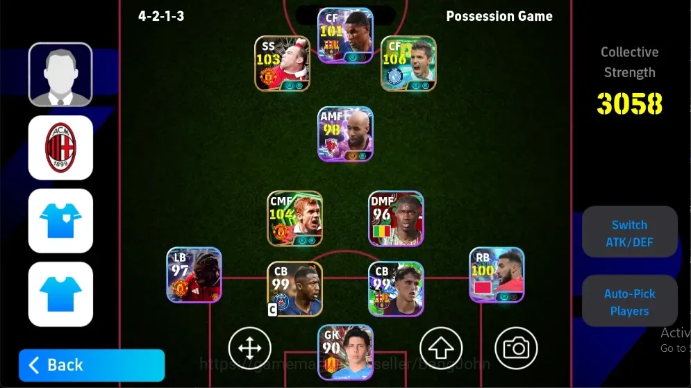 eFootball Accounts Legends & Iconic Players Mobile |PW 3058|Epic Aguero Scholes Rooney,Shwt Rashforh Mazraouil Kubo 1