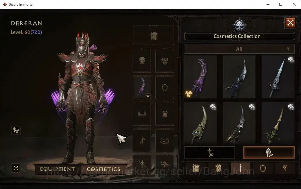 Diablo Immortal Accounts High-End NA-Chains Of Honor |60 (720) Tempest-Vanquisher|CR 42K|Reso 570|Inferno IV|1 15