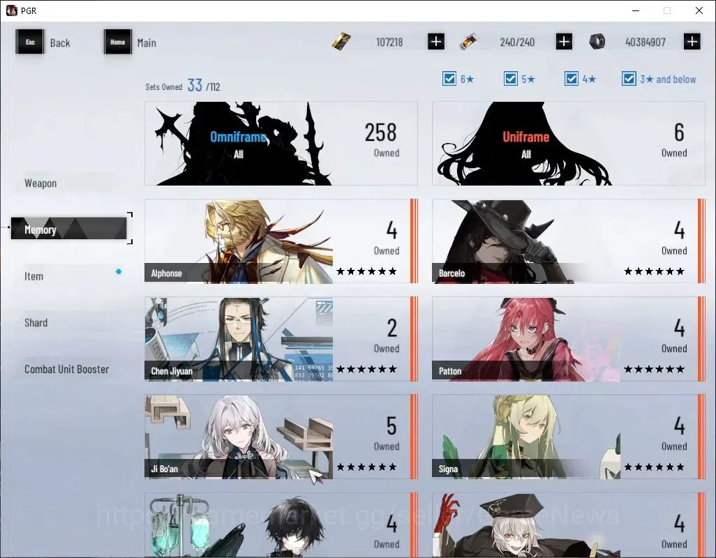 Punishing: Gray Raven Accounts End-Game EU|Lvl.99|107k BC 27,8k EC|[SS Watanabe,S Liv,S Teddy,SS Lilith,S Lucia CW,S 15
