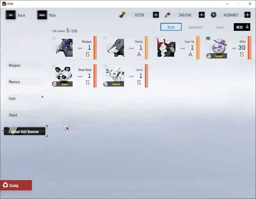 Punishing: Gray Raven Accounts End-Game EU|Lvl.99|107k BC 27,8k EC|[SS Watanabe,S Liv,S Teddy,SS Lilith,S Lucia CW,S 18