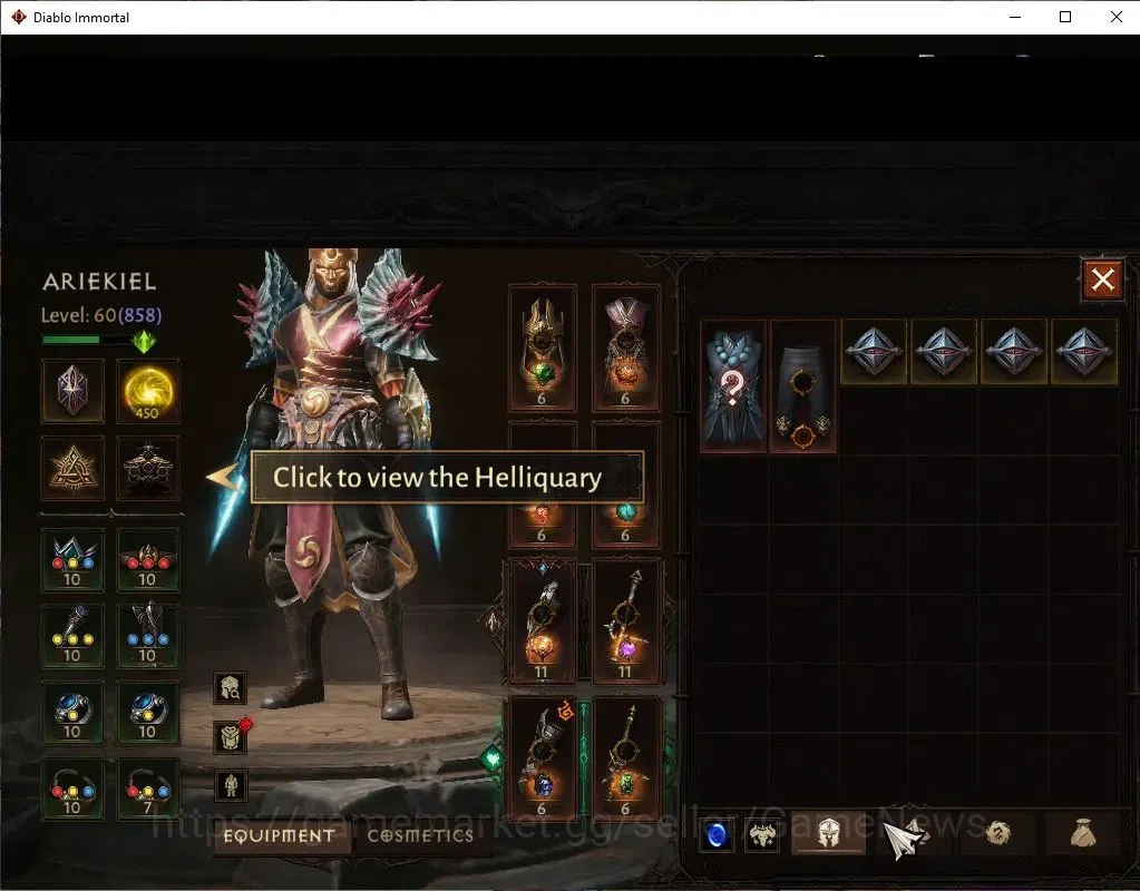 Diablo Immortal Accounts SEA - Verathiel|CS ON|Lv60(858)| Monk |CR 44k|Reso image 5