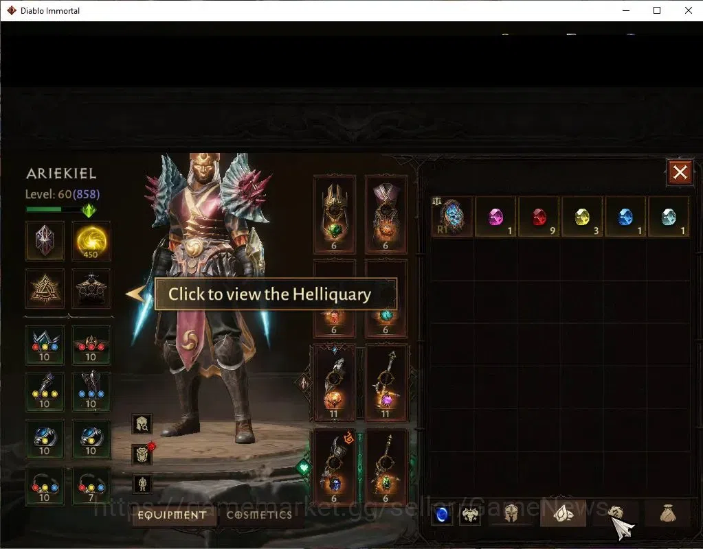 Diablo Immortal Accounts SEA - Verathiel|CS ON|Lv60(858)| Monk |CR 44k|Reso image 6