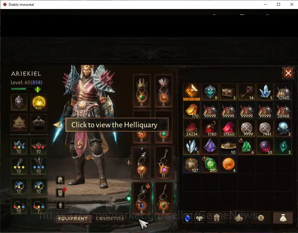 Diablo Immortal Accounts SEA - Verathiel|CS ON|Lv60(858)| Monk |CR 44k|Reso image 7