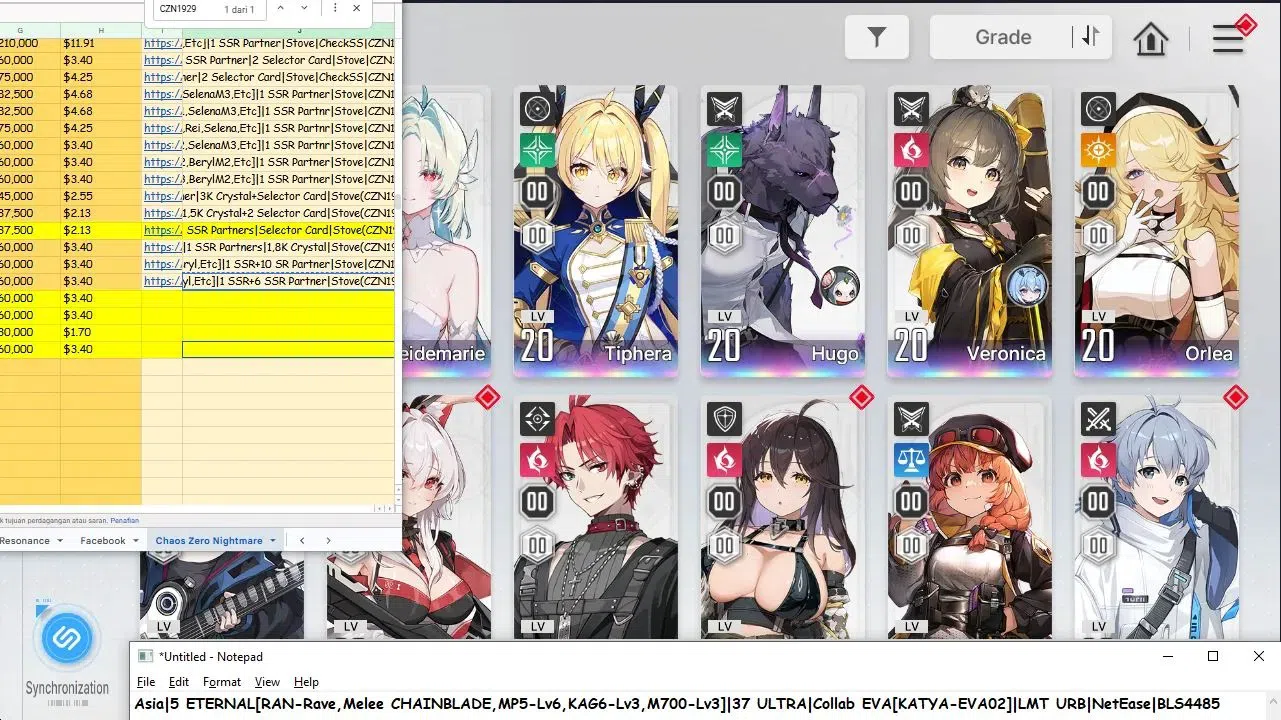 Chaos Zero Nightmare Accounts GLOBAL|Lv30|6 SSR[Heidemarie,Rita+Sign,Nine,Luke,V image 5