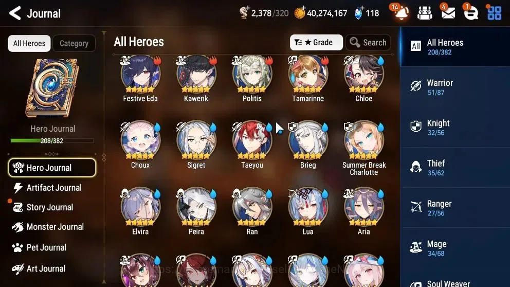 Epic Seven Accounts High-End GLOBAL UnVerif|21 ML(Dark Diene,Rhiana&Luc,HarSeti,etc)+Stark,Setsuka,etc|AUTO WB|Skin Tic+2K 10