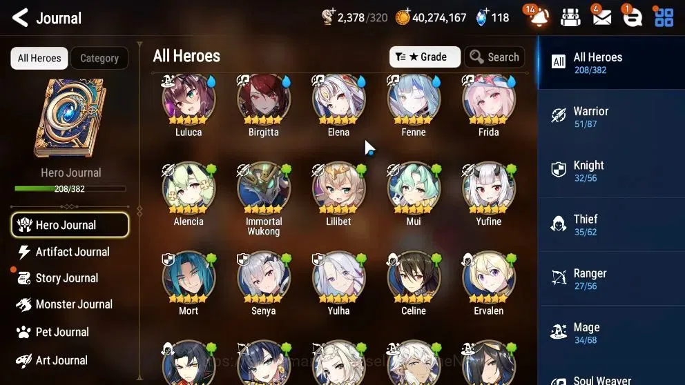 Epic Seven Accounts High-End GLOBAL UnVerif|21 ML(Dark Diene,Rhiana&Luc,HarSeti,etc)+Stark,Setsuka,etc|AUTO WB|Skin Tic+2K 11