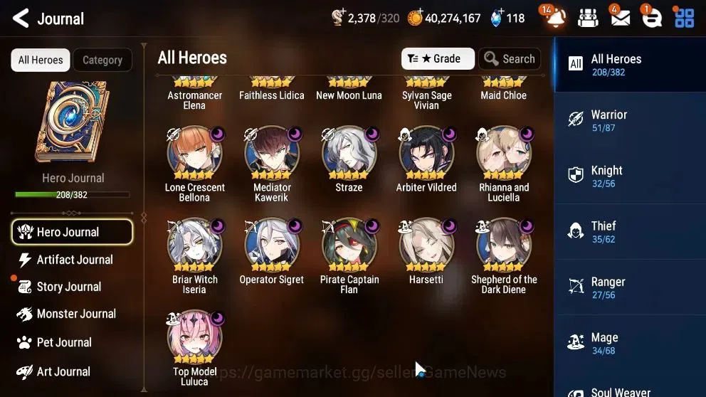 Epic Seven Accounts High-End GLOBAL UnVerif|21 ML(Dark Diene,Rhiana&Luc,HarSeti,etc)+Stark,Setsuka,etc|AUTO WB|Skin Tic+2K 8