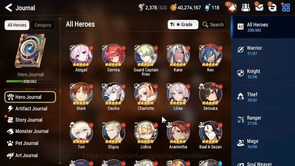 Epic Seven Accounts High-End GLOBAL UnVerif|21 ML(Dark Diene,Rhiana&Luc,HarSeti,etc)+Stark,Setsuka,etc|AUTO WB|Skin Tic+2K 9
