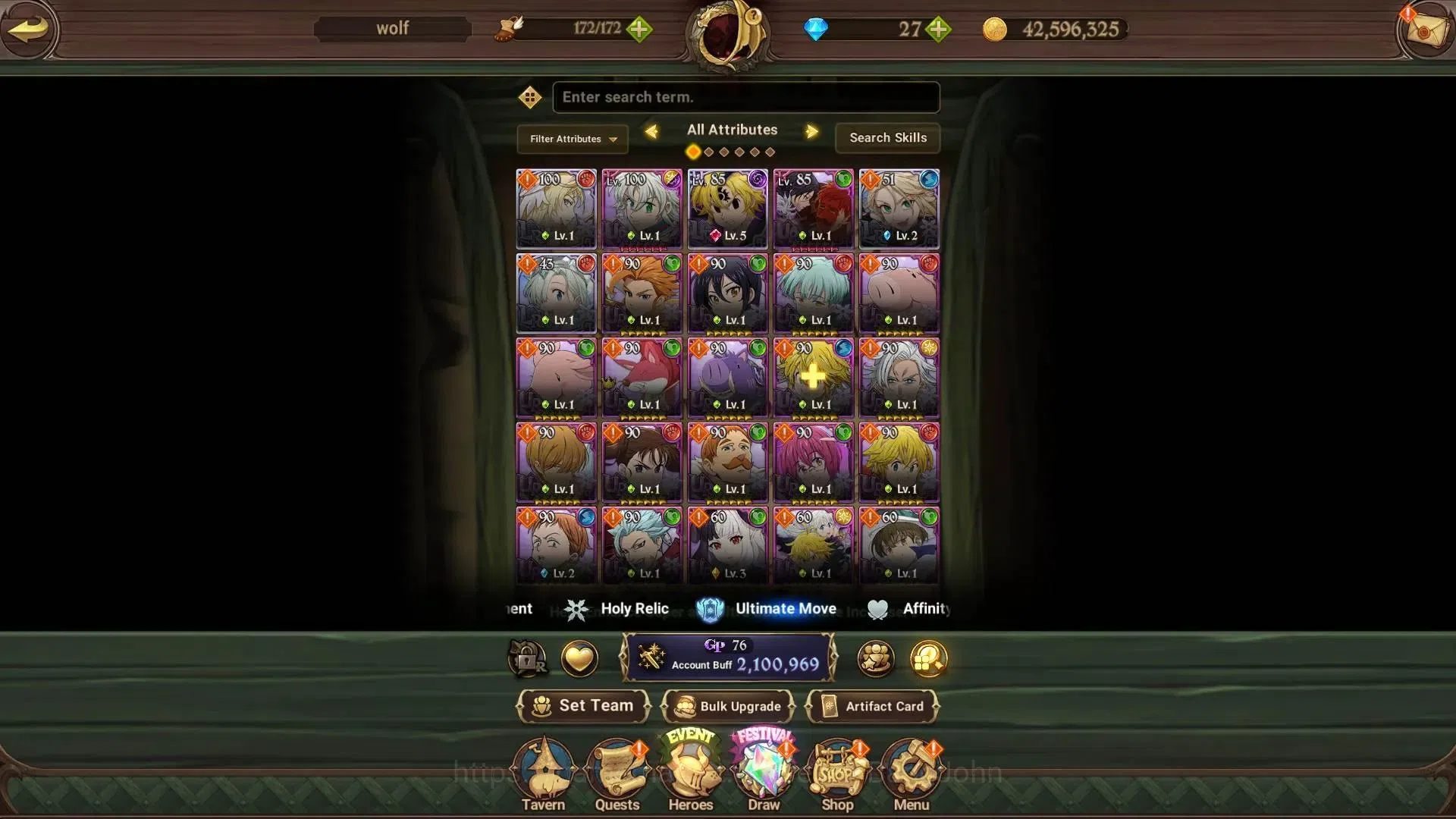 The Seven Deadly Sins: Grand Cross Accounts Global | 2.1M CC| 20 LS |LR Mesis 5/6|UR KOP Trist image 5