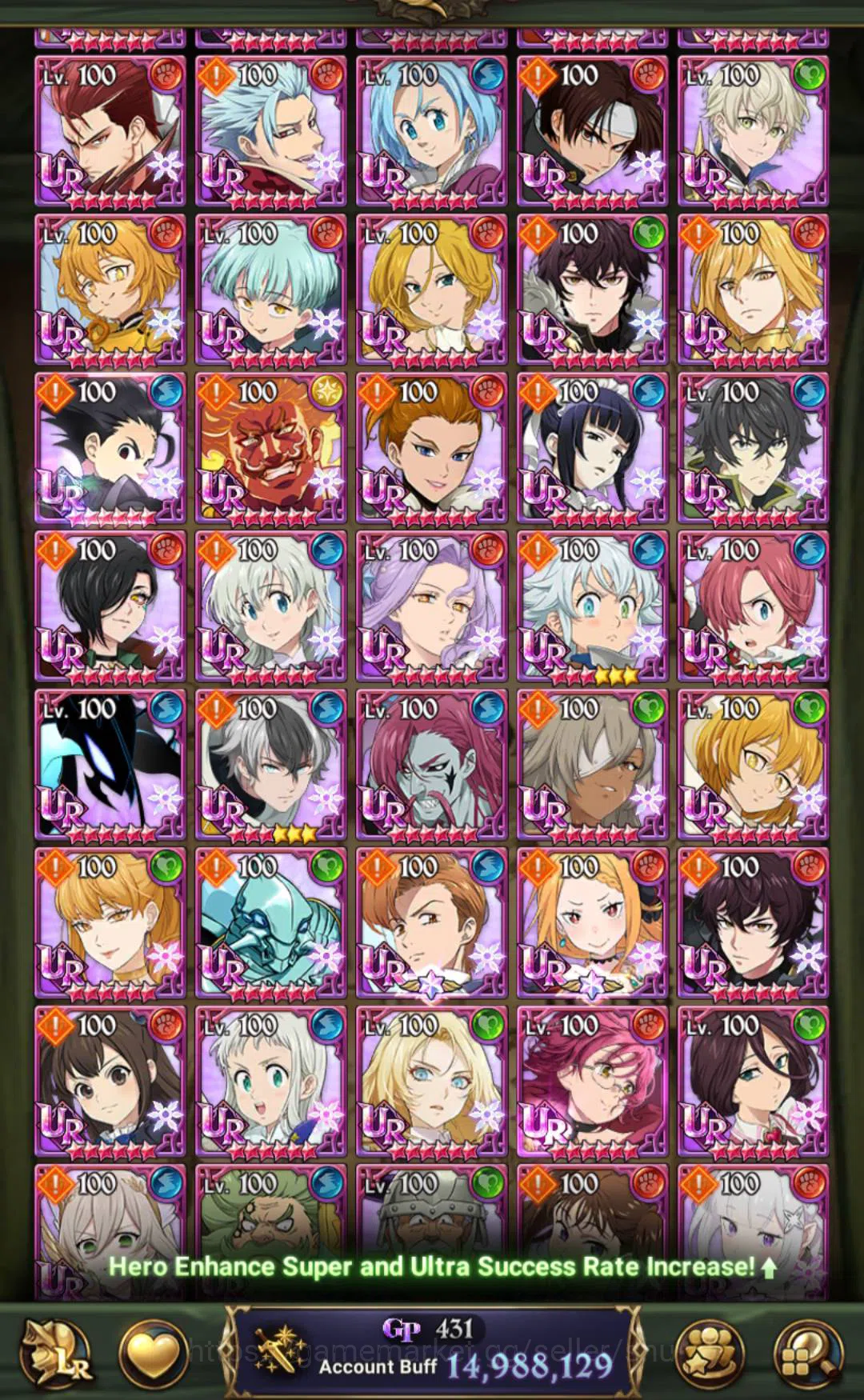 The Seven Deadly Sins: Grand Cross Accounts GLOBAL | 17 LR | 15M Acc | Fest Salos Fest Escanor image 3