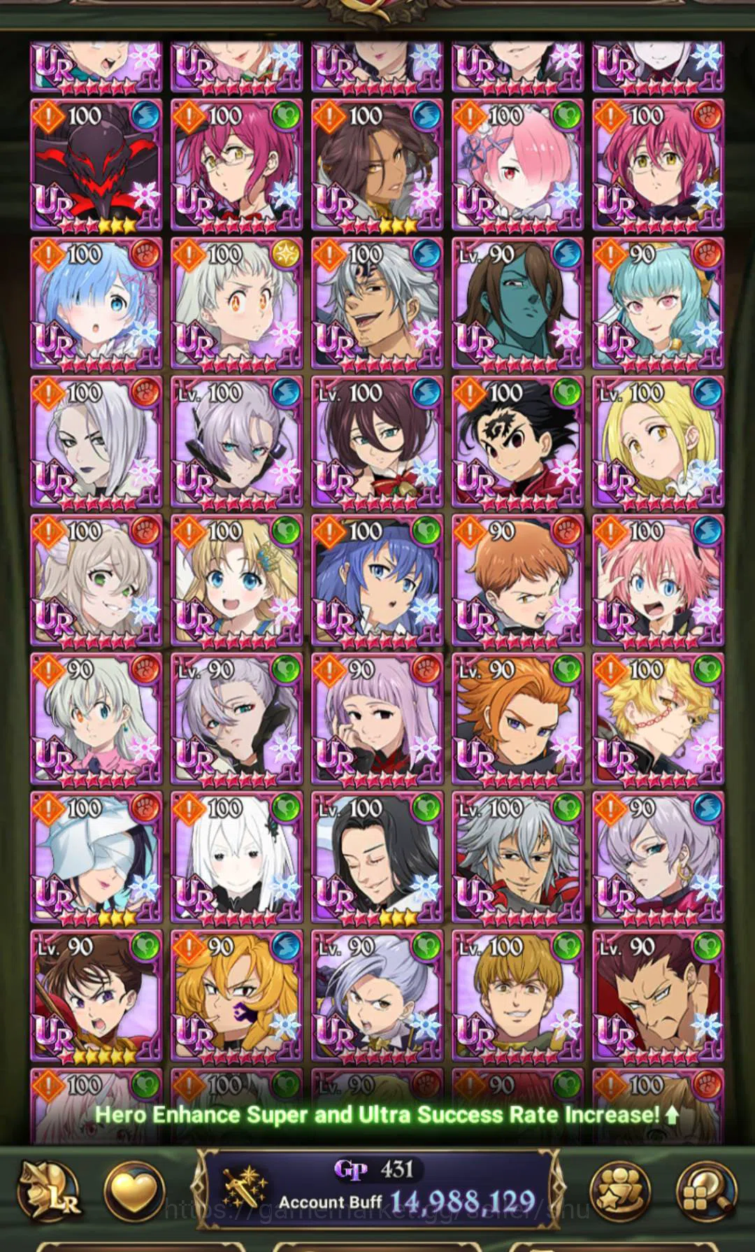 The Seven Deadly Sins: Grand Cross Accounts GLOBAL | 17 LR | 15M Acc | Fest Salos Fest Escanor image 5