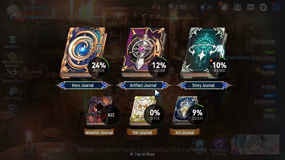 Epic Seven Accounts Mid-Tier GLOBAL UnVerif|4 ML(Architec Leika,DD Ray,US Choux,Med Kawerik)+Yulha,Etc|POH+Bless ON|1K 2