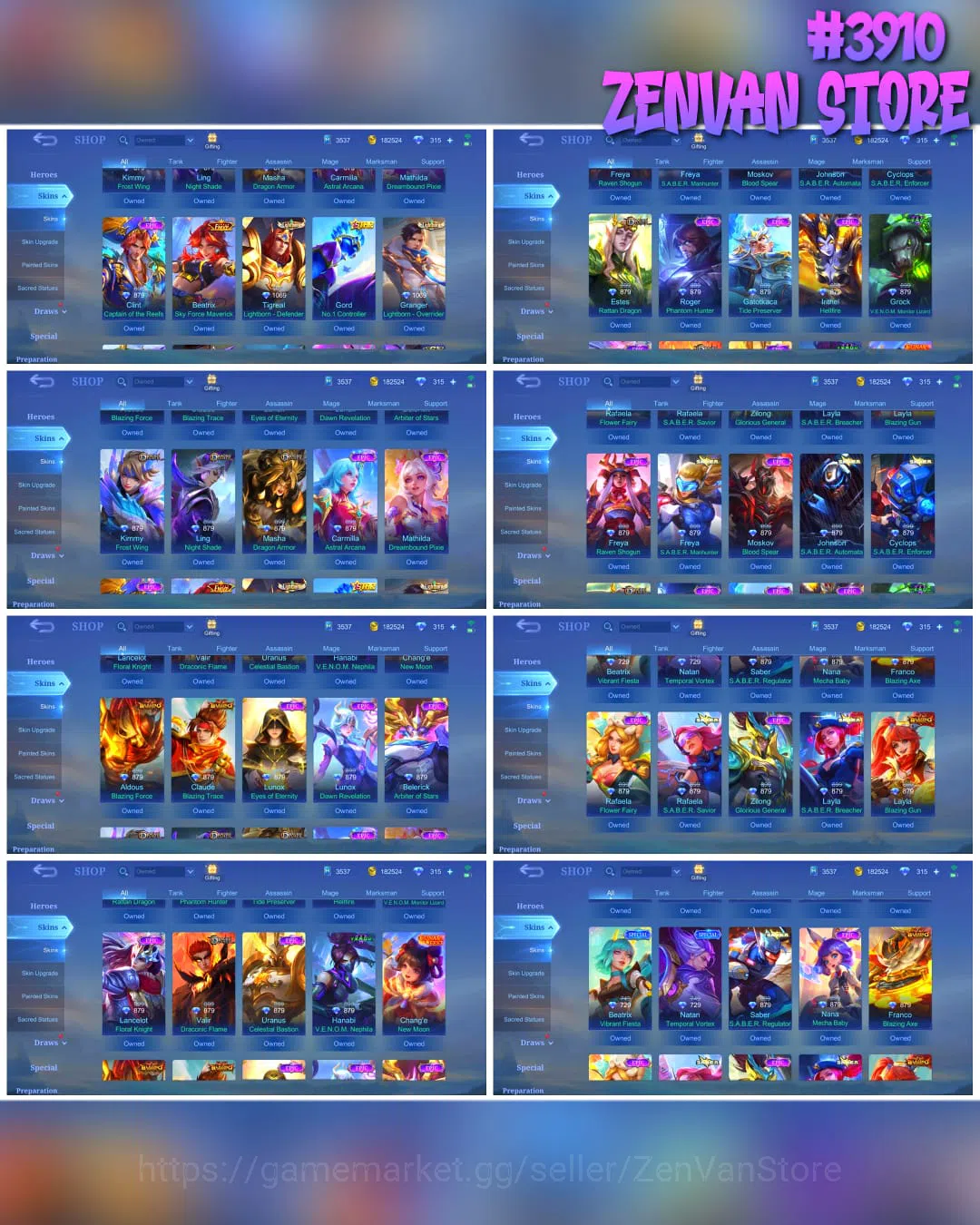 Mobile Legends: Bang Bang Accounts #3910 | 413 Skins | Legend Franco | Collector Tigr image 2
