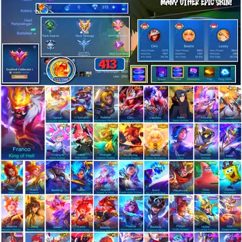 Mobile Legends: Bang Bang Collector #3910 | 413 Skins | Legend Franco | Collector Tigr image 1