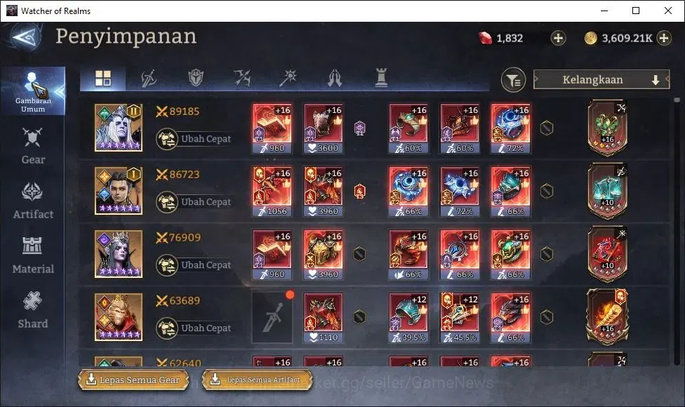 Watcher of Realms Accounts GLOBAL 50x|2,1M Power|6 Lord[Oren,LayaA1,Nastya,Et image 14