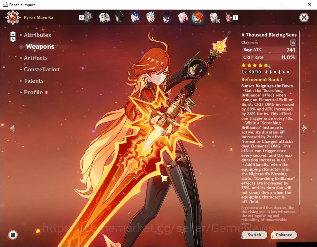 Genshin Impact Accounts ASIA|AR60|PremTeam Mavu,Neuvil,Zibai|21Limit+17(*5 image 14