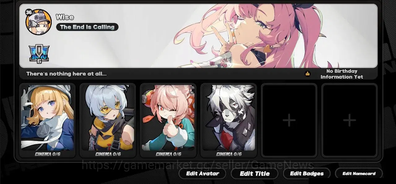 Zenless Zone Zero Accounts Starter Asia|IK 36|2 Limited|(Norma)+Sign Zhao|+2 Standard (Soldier 11,Lycaon)|1 STD Weapon|1 S 7