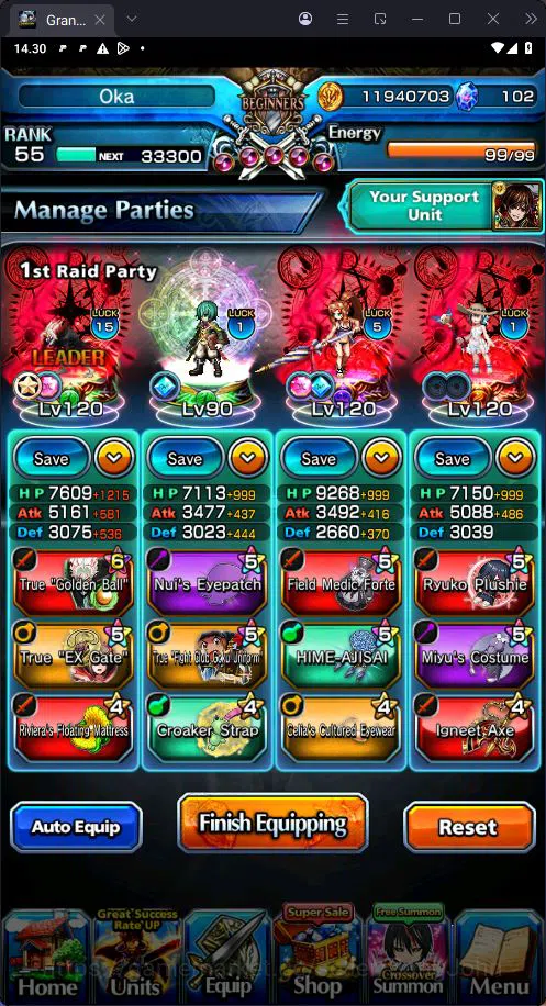 Grand Summoners Accounts [GLOBAL] Rank 55 | 12 Ascend | Okarun TW | Summer  image 4