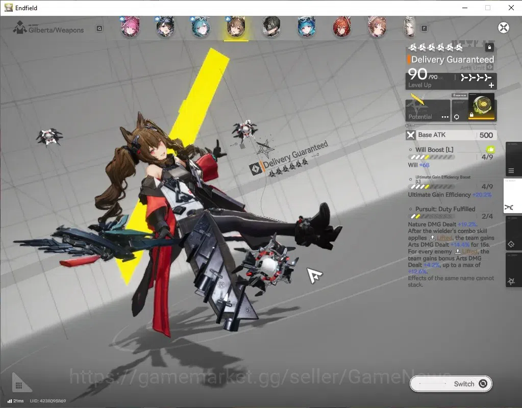 Arknights: Endfield Accounts ASIA|Lv58|7SSR(3Limited)+13*6WEP|[(Gilberta+Sign),TangtangP1,YvoneP2],ArdeliaP2+Sign,Last 3