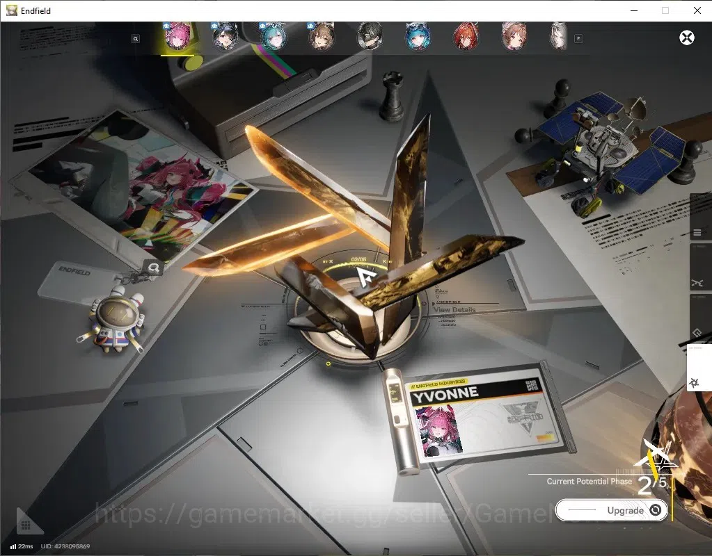 Arknights: Endfield Accounts ASIA|Lv58|7SSR(3Limited)+13*6WEP|[(Gilberta+Sign),TangtangP1,YvoneP2],ArdeliaP2+Sign,Last 5